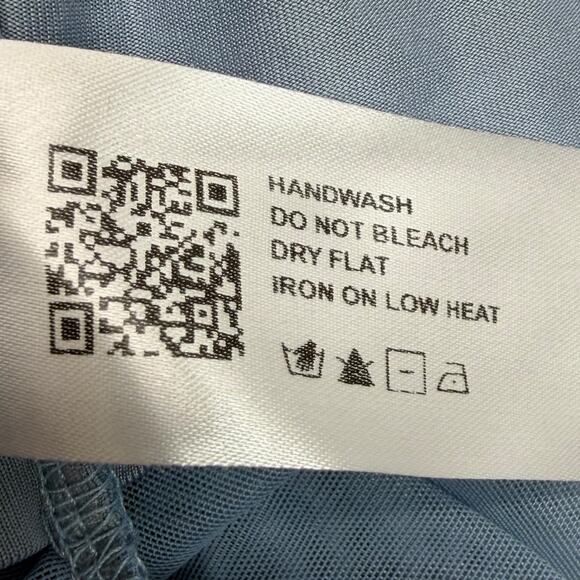 Cider Womens Blue Mesh Ruched Cami Top Sz M Sheer Layered Y2K Grunge Fairy - Picture 8 of 9